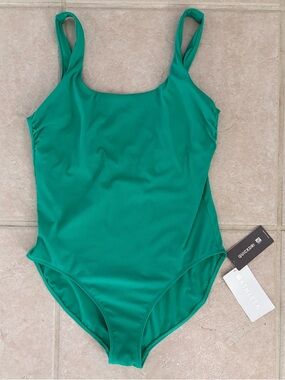 NWT Athleta Cloudbreak Rib Scoop One Piece Swimsuit - Teal - Size Large